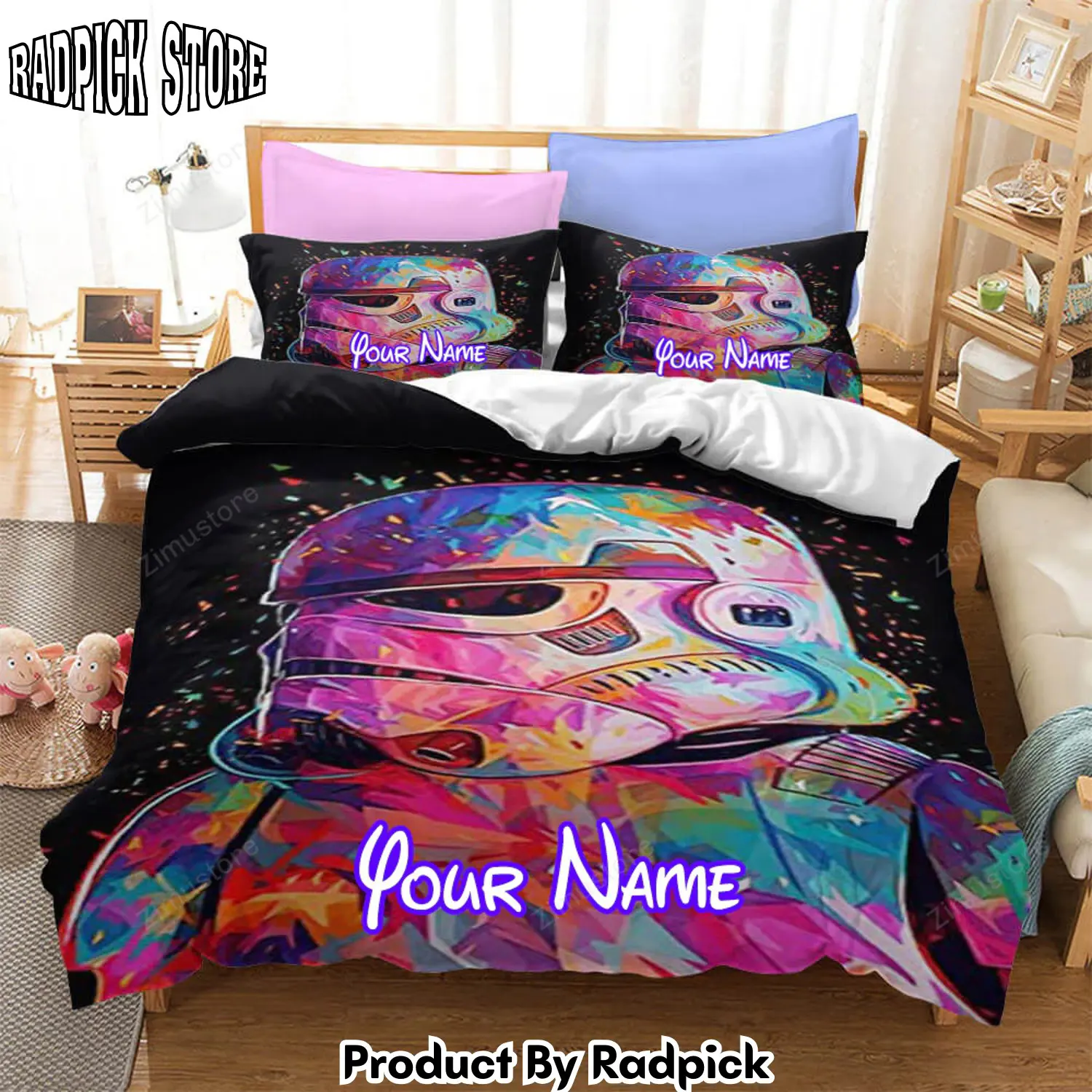 Radpick star wars cosplay personalized name bedding set duvet cover halloween bed sheets sets9846 rp3272009